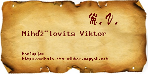 Mihálovits Viktor névjegykártya